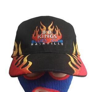 Vtg BB King Blues Club Flame hat band cap